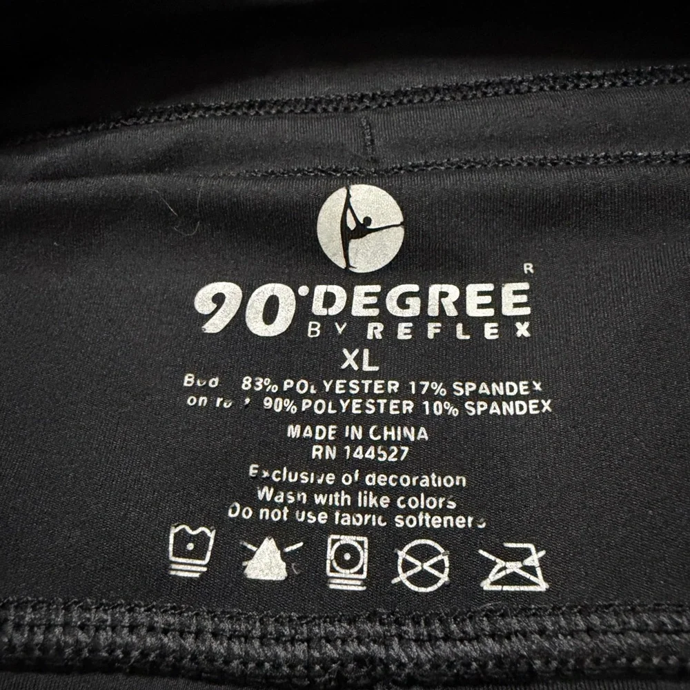 90 Degree By Reflex Black Athletic Shorts with Drawstring - Picture 2 of 4